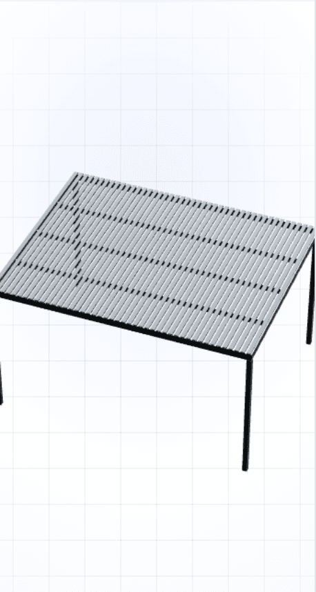 הדמיית 3D של פרגולה תלת-ממדית בצבע שחור — תצוגה אקסונומטרית